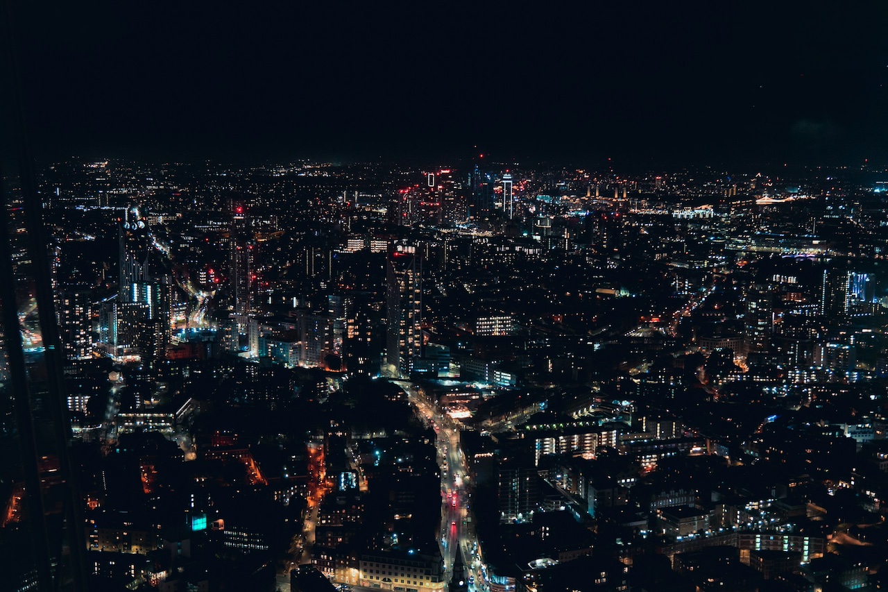Shard London night view