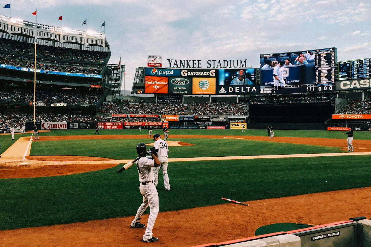 Yankee stadium baseball players